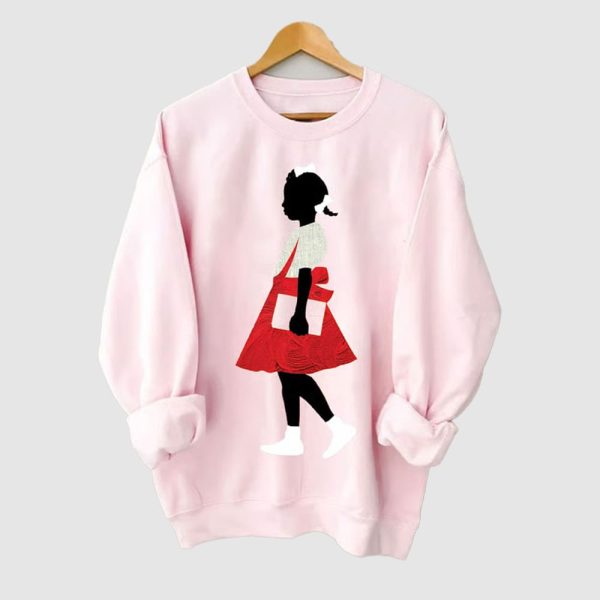 Black Girl In Red Dress Sweatshirt