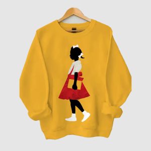 Black Girl In Red Dress Sweatshirt