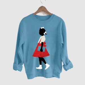 Black Girl In Red Dress Sweatshirt 3