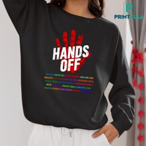 Hands Off Personal Data Veteran Free Speech Schools Immigrants Shirt 2