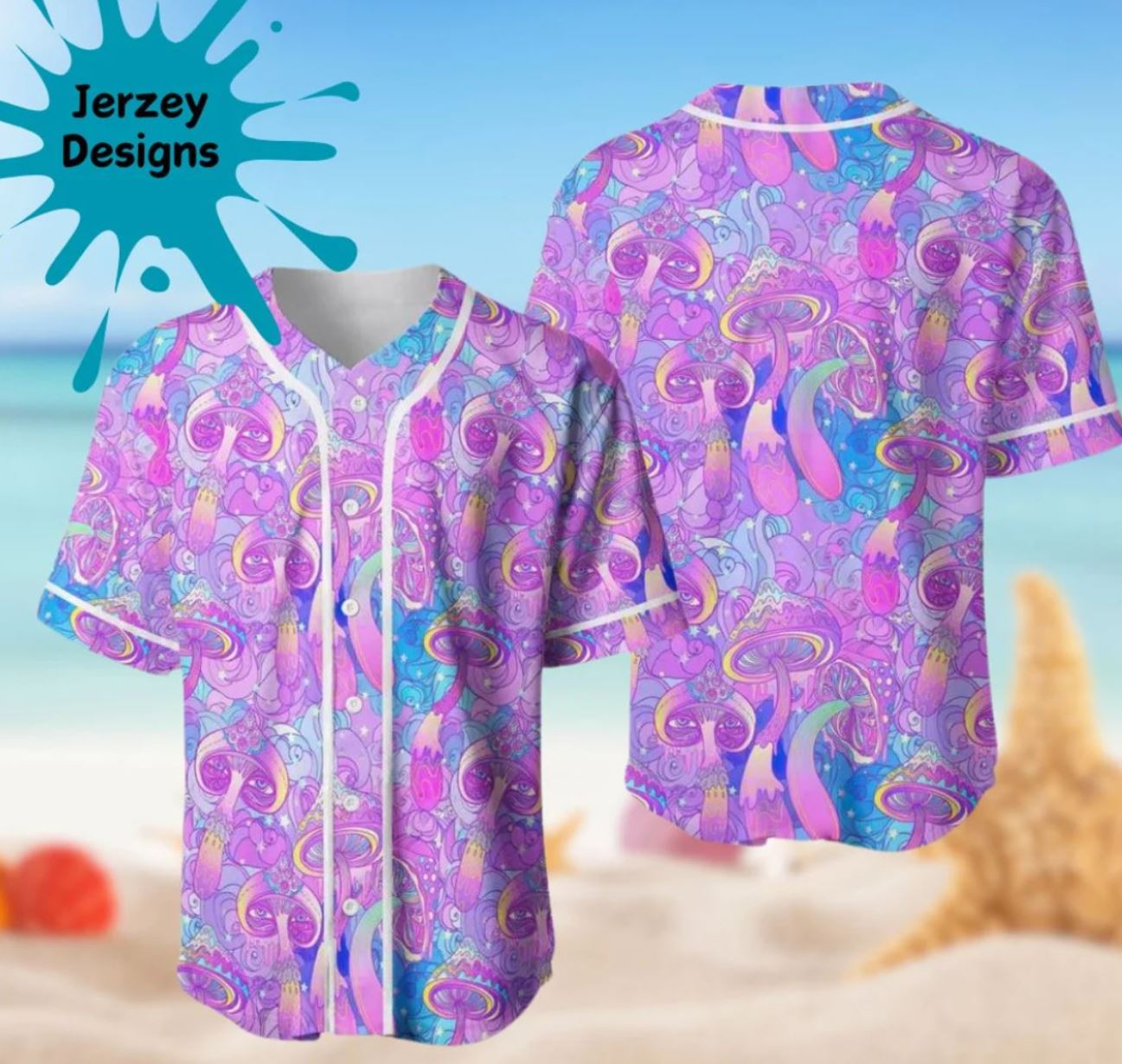 Mushroom Cartoon 3D Baseball Jersey Shirt Summer Beach Gift Giveaway Mushroom Cartoon 3D Baseball Jersey Shirt Summer Beach Gift Giveaway