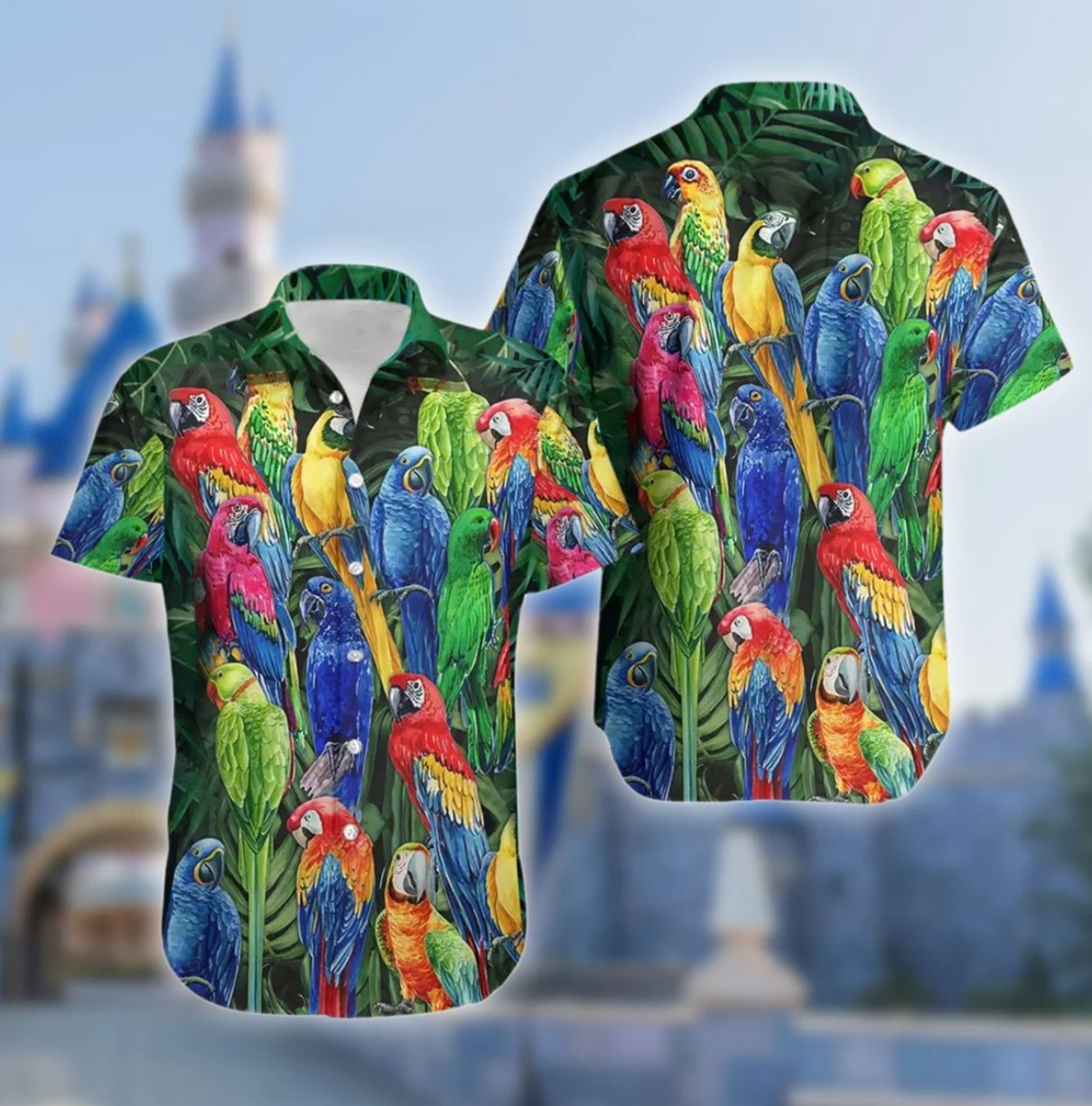 Parrot Family Colorful Tropical Hawaiian Shirt Parrot Family Colorful Tropical Hawaiian Shirt