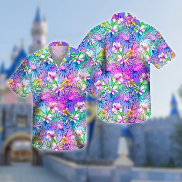 Pink Flamingo Tropical Aloha Hawaiian Shirt