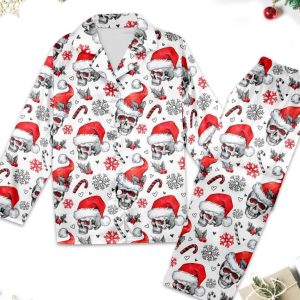 Skulls Christmas Holiday Pajamas Set