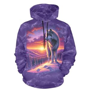 Valley Sunset Wolf Hoodie